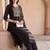 women ethnic motifs embroidered regular thread work liva kurta with trousers & with dupatta