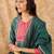 women ethnic motifs printed regular kurta with trousers & with dupatta