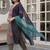 women ethnic motifs printed regular cotton kurta with trousers & with dupatta