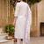 women ethnic motifs embroidered regular thread work cotton kurta with trousers & with dupatta