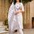 women ethnic motifs embroidered regular thread work cotton kurta with trousers & with dupatta