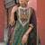 women ethnic motifs printed regular mirror work cotton kurta with trousers & with dupatta