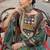 women ethnic motifs printed regular mirror work cotton kurta with trousers & with dupatta