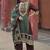 women ethnic motifs printed regular mirror work cotton kurta with trousers & with dupatta