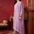 women regular thread work kurta with trousers & with dupatta