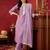 women regular thread work kurta with trousers & with dupatta