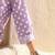 women printed regular thread work cotton kurta with trousers