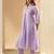 women printed regular thread work cotton kurta with trousers