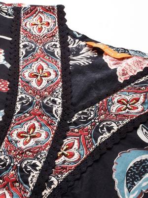 women ethnic motifs printed regular cotton kurta with palazzos & with dupatta 3