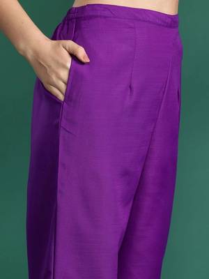 women ethnic motifs embroidered regular thread work liva kurta with trousers & with dupatta 3