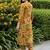 women floral printed regular cotton kurta with trousers