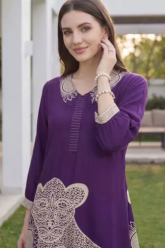 women ethnic motifs embroidered regular kurta with palazzos