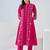 women ethnic motifs embroidered regular thread work cotton kurta with trousers