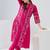 women ethnic motifs embroidered regular thread work cotton kurta with trousers