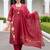 women floral embroidered regular thread work cotton kurta with trousers & with dupatta
