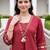 women floral embroidered regular thread work cotton kurta with trousers & with dupatta