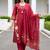 women floral embroidered regular thread work cotton kurta with trousers & with dupatta