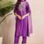 women ethnic motifs embroidered regular thread work liva kurta with trousers & with dupatta