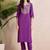 women ethnic motifs embroidered regular thread work liva kurta with trousers & with dupatta