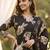 women floral printed regular thread work chanderi silk kurta with trousers & with dupatta