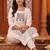 women printed regular cotton kurta with trousers