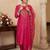 women ethnic motifs embroidered regular kurta with trousers & with dupatta