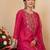 women ethnic motifs embroidered regular kurta with trousers & with dupatta