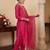 women ethnic motifs embroidered regular kurta with trousers & with dupatta
