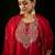 women ethnic motifs embroidered regular liva kurta with trousers & with dupatta