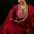 women ethnic motifs embroidered regular liva kurta with trousers & with dupatta