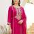 women ethnic motifs embroidered regular thread work kurta with trousers & with dupatta
