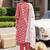 women floral printed empire cotton kurta with trousers & with dupatta