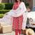 women floral printed empire cotton kurta with trousers & with dupatta