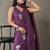 Wine Women Floral Printed Regular Pure Cotton Kurta with Trousers & With Dupatta
