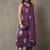 Wine Women Floral Printed Regular Pure Cotton Kurta with Trousers & With Dupatta