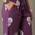Wine Women Floral Printed Regular Pure Cotton Kurta with Trousers & With Dupatta
