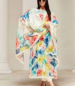 women floral printed regular kurta with trousers & with dupatta