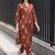 women ethnic motifs printed regular cotton kurta with trousers