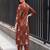 women ethnic motifs printed regular cotton kurta with trousers