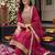 women ethnic motifs embroidered regular kurta with trousers & with dupatta