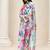 women floral printed regular thread work kurta with trousers & with dupatta