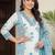 women ethnic motifs printed regular cotton kurta with trousers & with dupatta