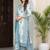 women ethnic motifs printed regular cotton kurta with trousers & with dupatta