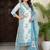 women ethnic motifs printed regular cotton kurta with trousers & with dupatta