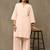 Peach Women Regular Pure Cotton Kurta with Palazzos