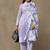 Lavender Women Striped Regular Pure Cotton Kurta with Trousers & With Dupatta