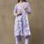 Lavender Women Striped Regular Pure Cotton Kurta with Trousers & With Dupatta