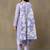 Lavender Women Striped Regular Pure Cotton Kurta with Trousers & With Dupatta