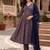 women ethnic motifs printed pleated cotton kurta with trousers & with dupatta