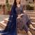 women ethnic motifs printed pleated cotton kurta with trousers & with dupatta